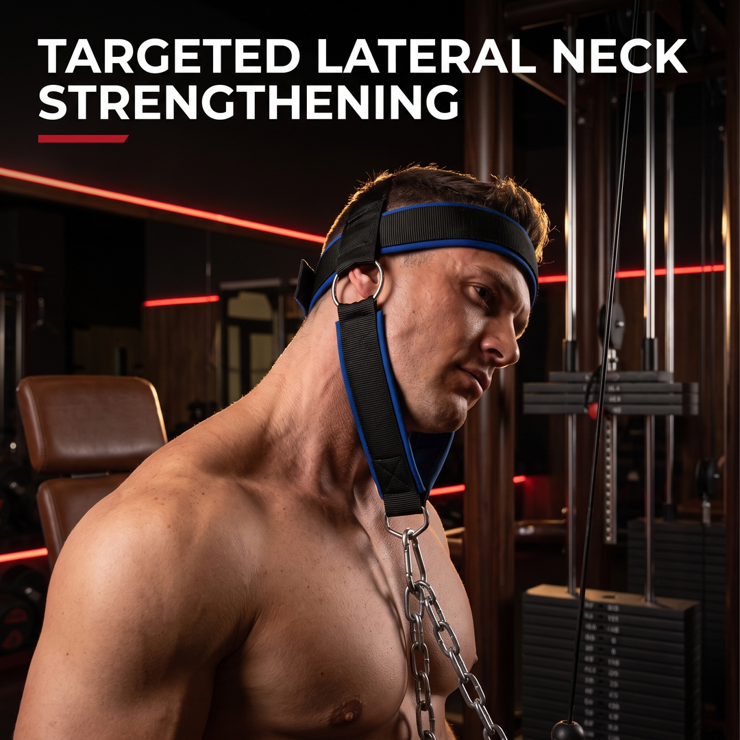 Professional Neck Training Harness Adjustable Head Strap Neck Muscle Strength Training Cap Weight Bearing Gym Fitness Home Workout Exercise Equipment