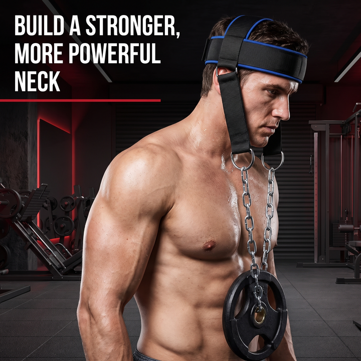 Professional Neck Training Harness Adjustable Head Strap Neck Muscle Strength Training Cap Weight Bearing Gym Fitness Home Workout Exercise Equipment