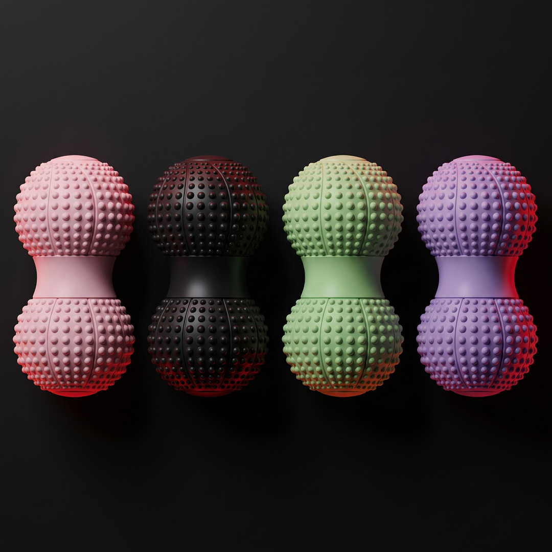 Professional Peanut Massage Ball TPE Raised Point Fascia Ball Back Waist Foot Myofascial Release Ball for Home Gym Recovery Mobility Rehab