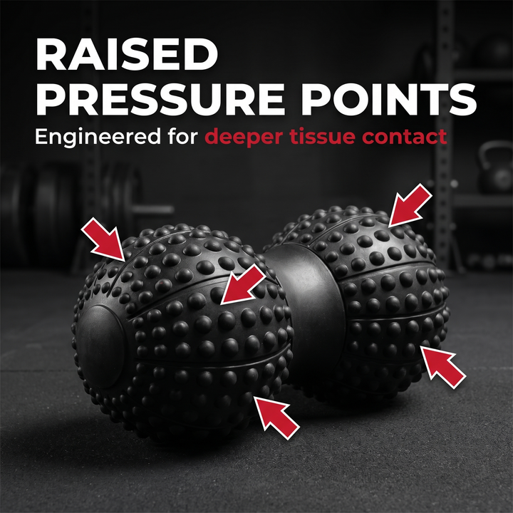 Professional Peanut Massage Ball TPE Raised Point Fascia Ball Back Waist Foot Myofascial Release Ball for Home Gym Recovery Mobility Rehab