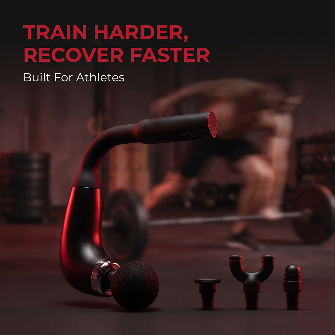 Professional Percussion Massage Gun Deep Tissue Muscle Recovery Handheld Massager 4 Massage Heads Home Gym Fitness Rehabilitation Body Massager