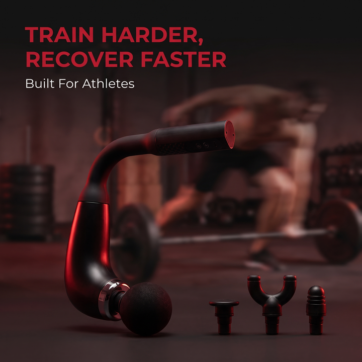 Professional Percussion Massage Gun Deep Tissue Muscle Recovery Handheld Massager 4 Massage Heads Home Gym Fitness Rehabilitation Body Massager
