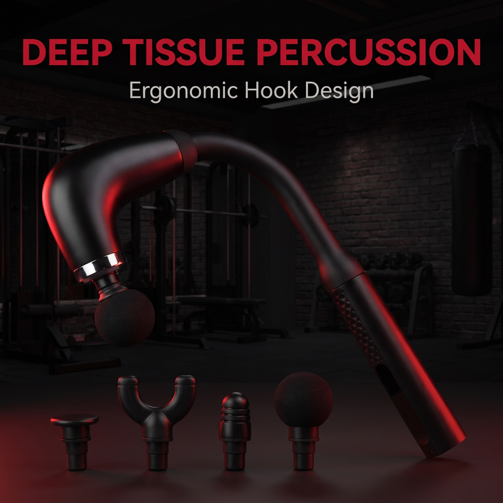 Professional Percussion Massage Gun Deep Tissue Muscle Recovery Handheld Massager 4 Massage Heads Home Gym Fitness Rehabilitation Body Massager