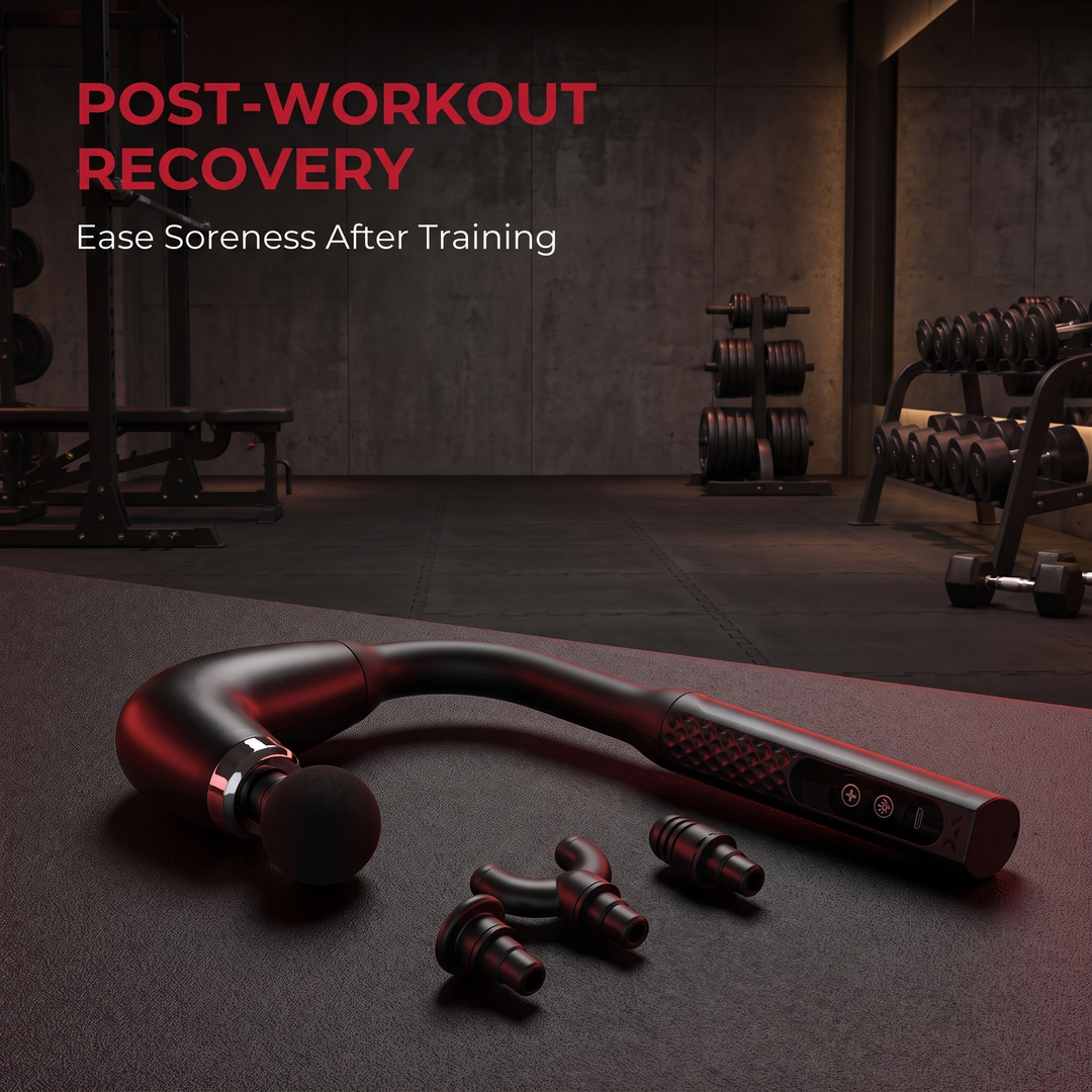 Professional Percussion Massage Gun Deep Tissue Muscle Recovery Handheld Massager 4 Massage Heads Home Gym Fitness Rehabilitation Body Massager