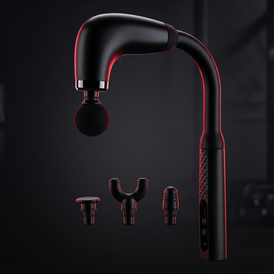 Professional Percussion Massage Gun Deep Tissue Muscle Recovery Handheld Massager 4 Massage Heads Home Gym Fitness Rehabilitation Body Massager