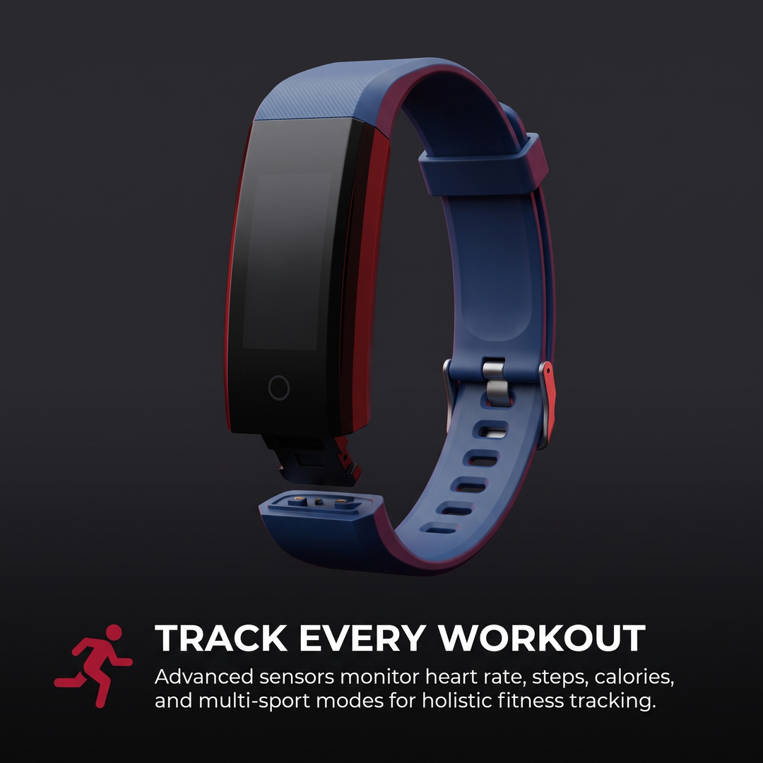 Professional Smart Fitness Band Heart Rate Blood Oxygen Blood Pressure Monitor Waterproof Activity Tracker Bracelet for Android and iOS