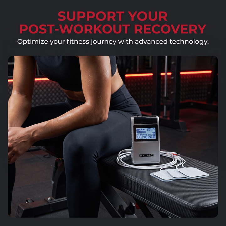 Professional TENS EMS Muscle Stimulator 4-Channel Rechargeable Electrotherapy Device Physiotherapy Pain Relief Massage Machine Home Gym Recovery Rehabilitation