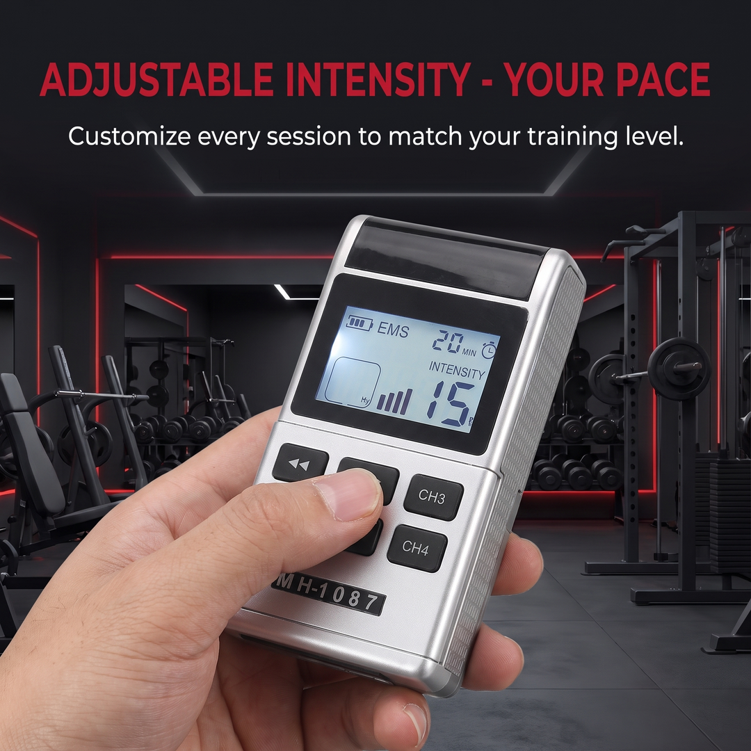 Professional TENS EMS Muscle Stimulator 4-Channel Rechargeable Electrotherapy Device Physiotherapy Pain Relief Massage Machine Home Gym Recovery Rehabilitation