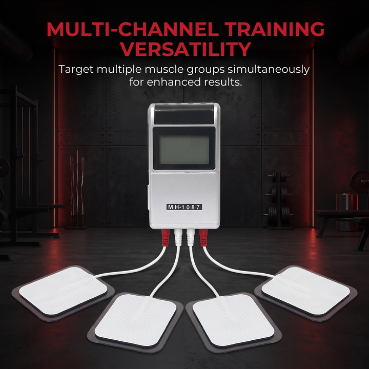 Professional TENS EMS Muscle Stimulator 4-Channel Rechargeable Electrotherapy Device Physiotherapy Pain Relief Massage Machine Home Gym Recovery Rehabilitation