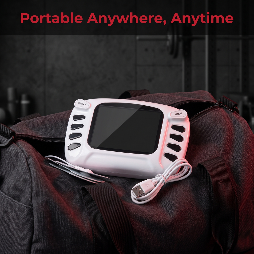 Professional TENS EMS Muscle Stimulator Electrotherapy Device 8 Modes 15 Intensity Levels Pain Relief Muscle Recovery Physiotherapy Unit Home Gym