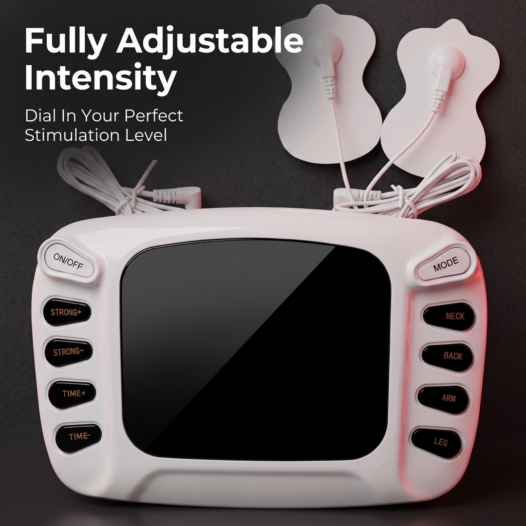 Professional TENS EMS Muscle Stimulator Electrotherapy Device 8 Modes 15 Intensity Levels Pain Relief Muscle Recovery Physiotherapy Unit Home Gym