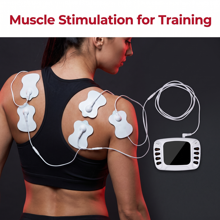 Professional TENS EMS Muscle Stimulator Electrotherapy Device 8 Modes 15 Intensity Levels Pain Relief Muscle Recovery Physiotherapy Unit Home Gym