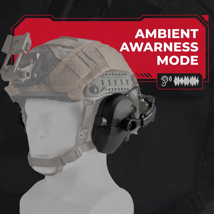 Professional Tactical Helmet Headset Active Noise Cancelling Ear Protection Shooting Hunting Hearing Defender Helmet Mounted Headphones