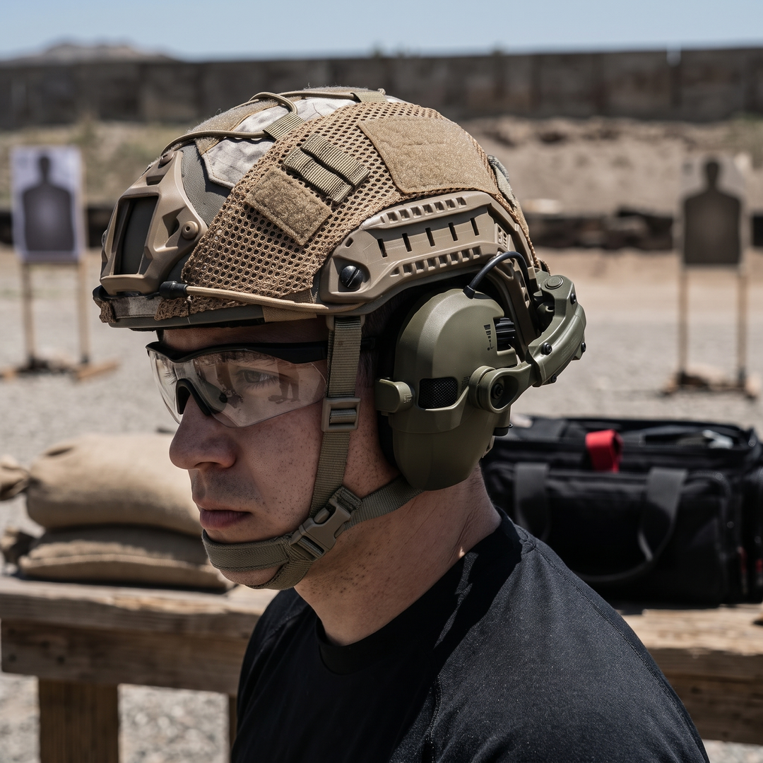 Professional Tactical Helmet Headset Active Noise Cancelling Ear Protection Shooting Hunting Hearing Defender Helmet Mounted Headphones