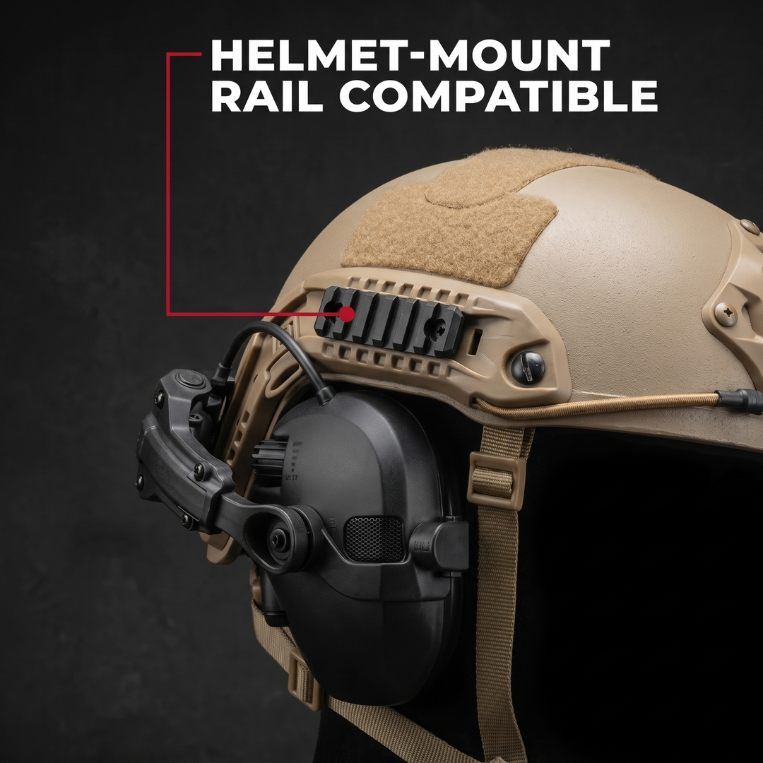 Professional Tactical Helmet Headset Active Noise Cancelling Ear Protection Shooting Hunting Hearing Defender Helmet Mounted Headphones
