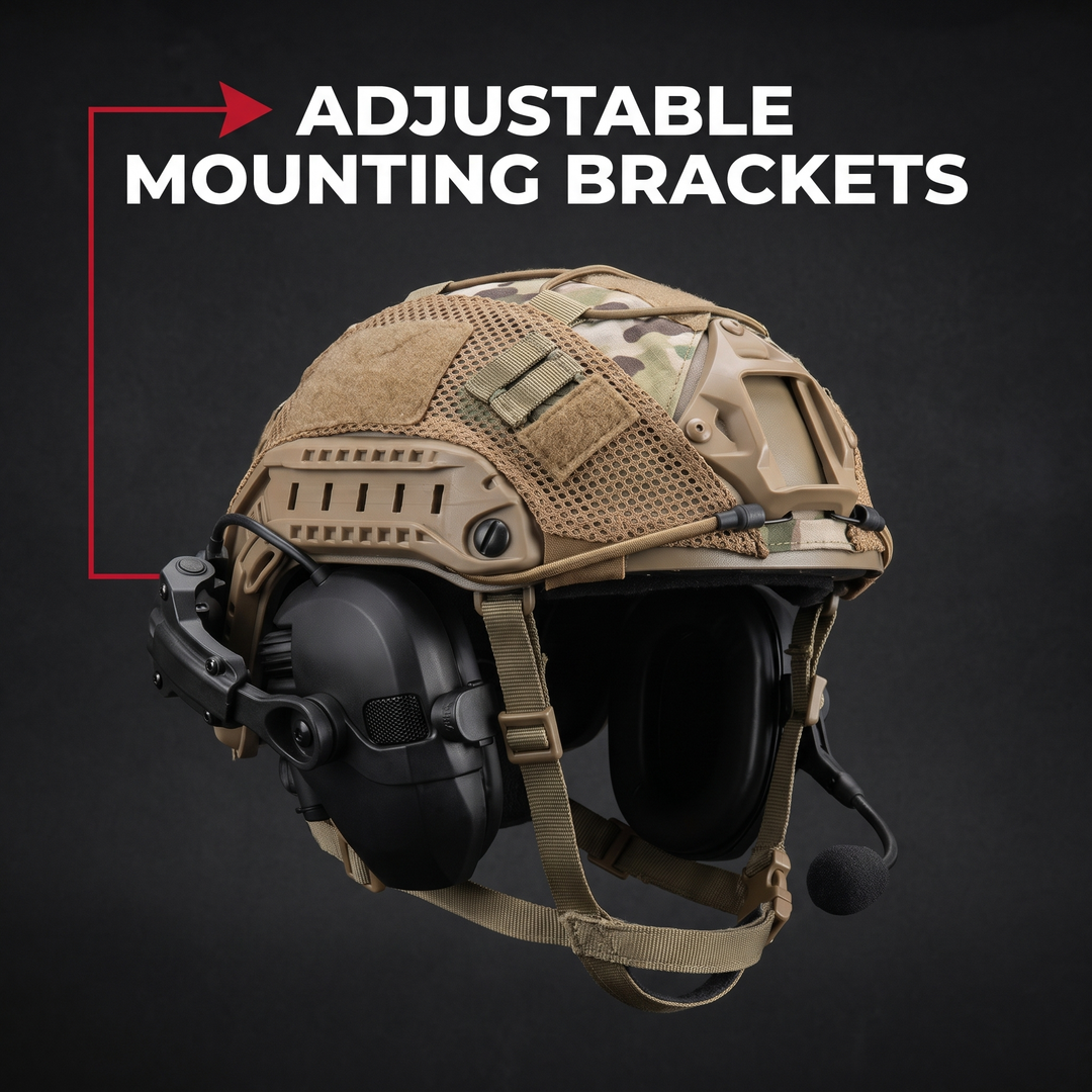 Professional Tactical Helmet Headset Active Noise Cancelling Ear Protection Shooting Hunting Hearing Defender Helmet Mounted Headphones