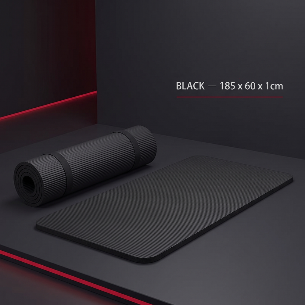 Professional Thick Exercise Mat Non-Slip Yoga Mat Pilates Fitness Training Mat with Carrying Strap for Floor Exercises Stretching Home Workout