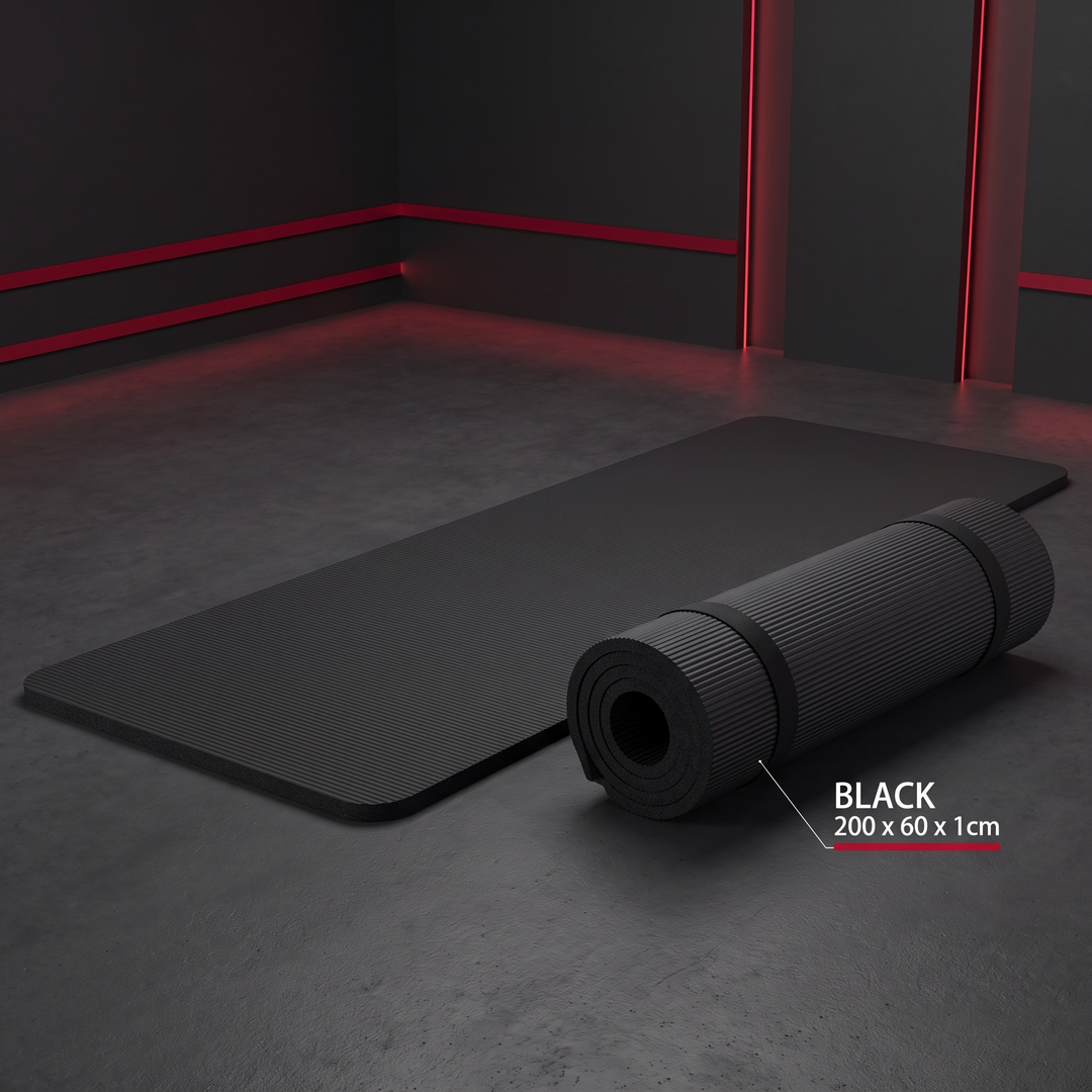 Professional Thick Exercise Mat Non-Slip Yoga Mat Pilates Fitness Training Mat with Carrying Strap for Floor Exercises Stretching Home Workout