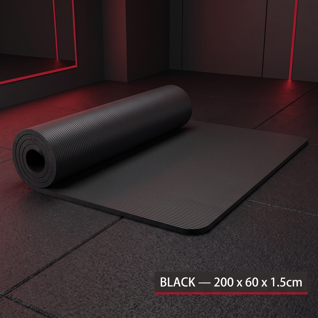 Professional Thick Exercise Mat Non-Slip Yoga Mat Pilates Fitness Training Mat with Carrying Strap for Floor Exercises Stretching Home Workout