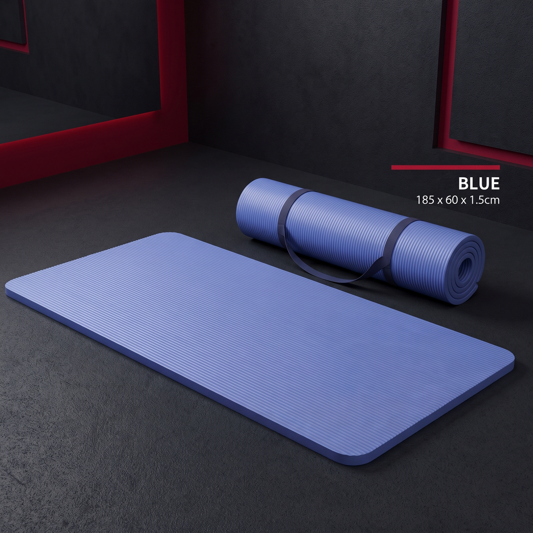 Professional Thick Exercise Mat Non-Slip Yoga Mat Pilates Fitness Training Mat with Carrying Strap for Floor Exercises Stretching Home Workout