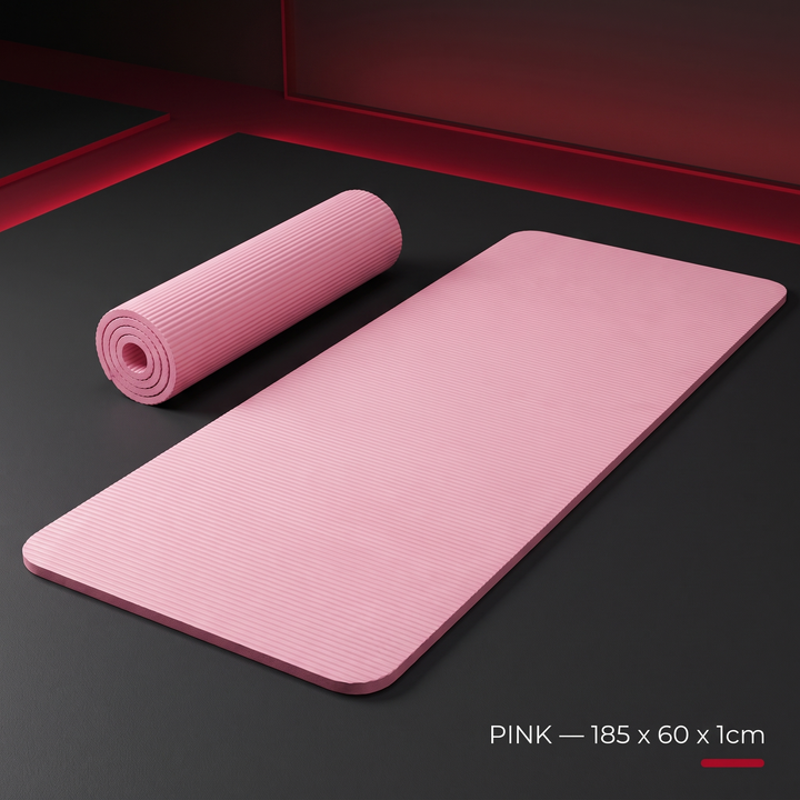 Professional Thick Exercise Mat Non-Slip Yoga Mat Pilates Fitness Training Mat with Carrying Strap for Floor Exercises Stretching Home Workout