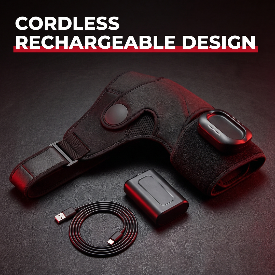 Professional Vibration Shoulder Massage Belt with Heat Therapy Adjustable LED Heating Shawl Wrap for Neck Shoulder Back Muscle Recovery Home Use