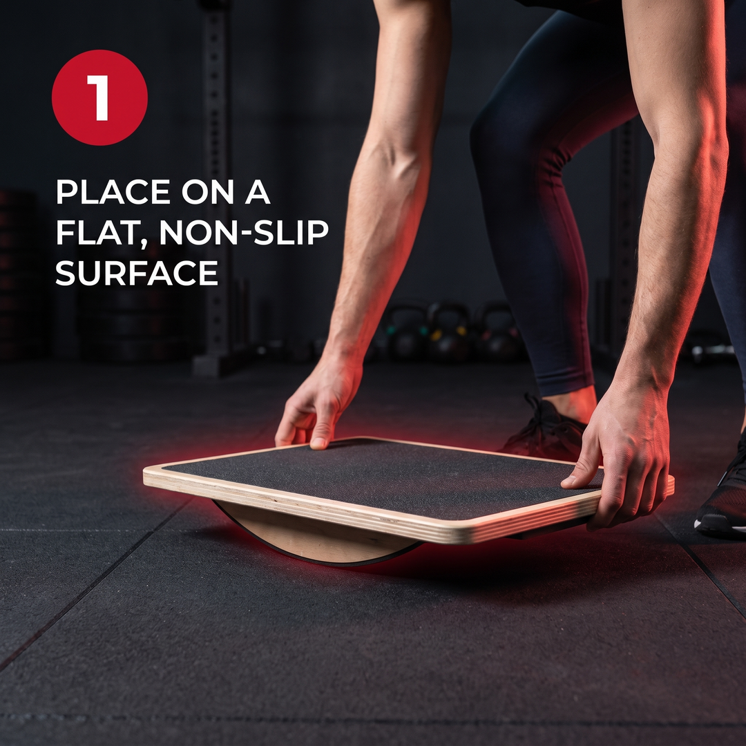 Professional Wooden Balance Board Square Anti-Slip Balance Training Board for Coordination Stability Core Strength Home Office Gym Yoga Rehabilitation Fitness