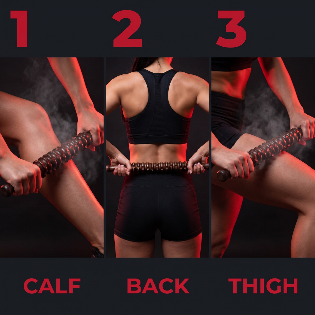 Professional Wooden Muscle Roller Stick with Trigger Point Massage for Back Leg Muscle Soreness Relief Recovery Tool Home Gym
