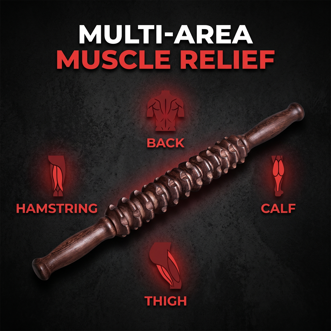 Professional Wooden Muscle Roller Stick with Trigger Point Massage for Back Leg Muscle Soreness Relief Recovery Tool Home Gym