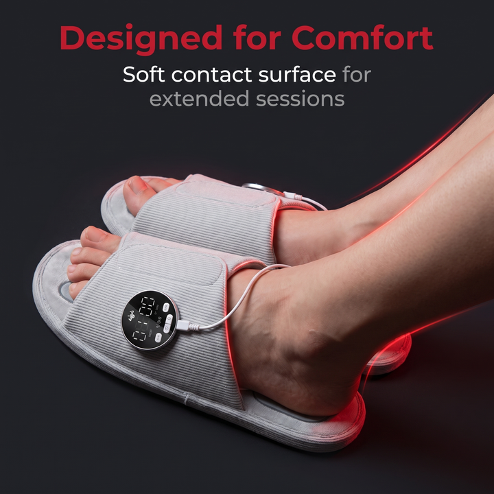 Rechargeable EMS Foot Massager Slippers Electric Foot Stimulator Multiple Massage Modes Circulation Support Recovery Relaxation Home Use