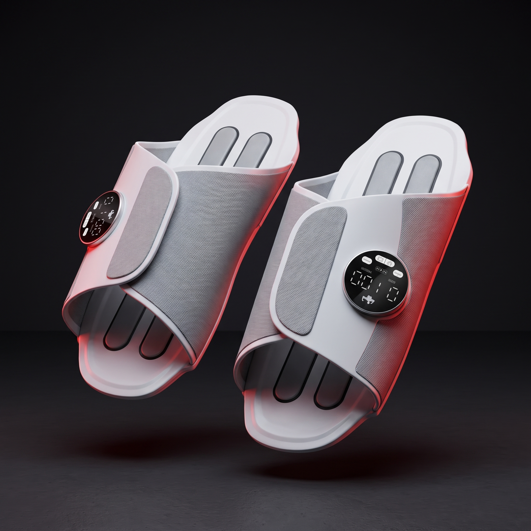 Rechargeable EMS Foot Massager Slippers Electric Foot Stimulator Multiple Massage Modes Circulation Support Recovery Relaxation Home Use