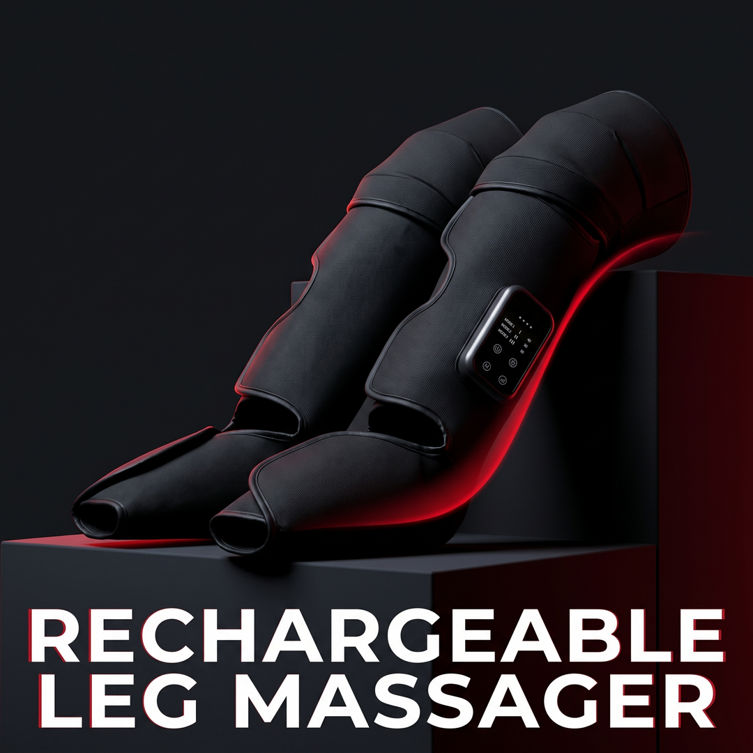 Rechargeable Leg Massager with Heat and Air Compression Adjustable Wrap for Circulation Support Muscle Recovery and Pain Relief Home Use