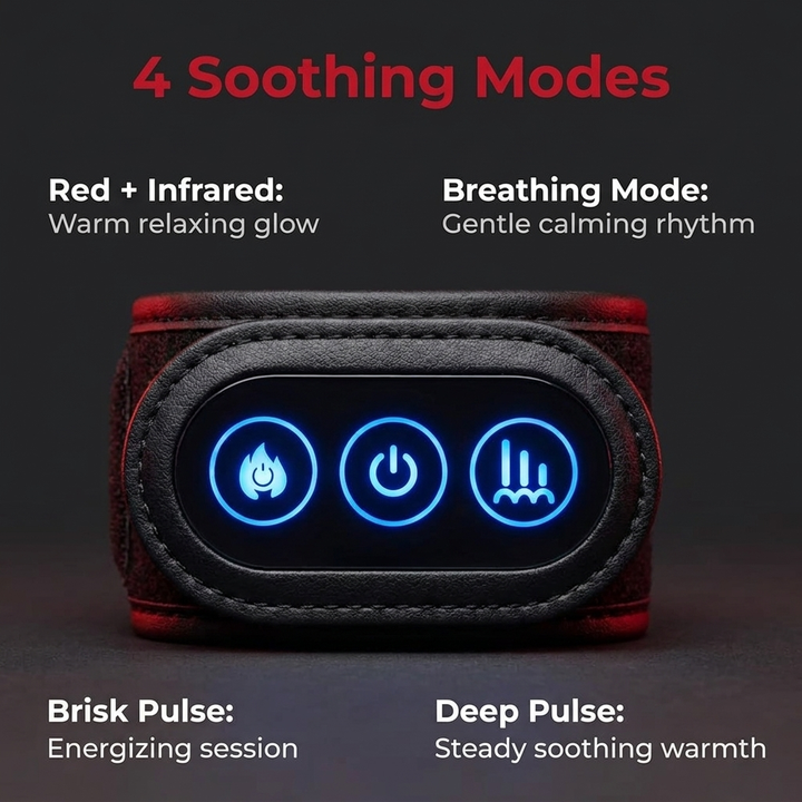 Rechargeable Red Light Therapy Wrist Wrap 48 LED Red and Infrared Light Hand Wrist Finger Joint Support Recovery Device Physiotherapy