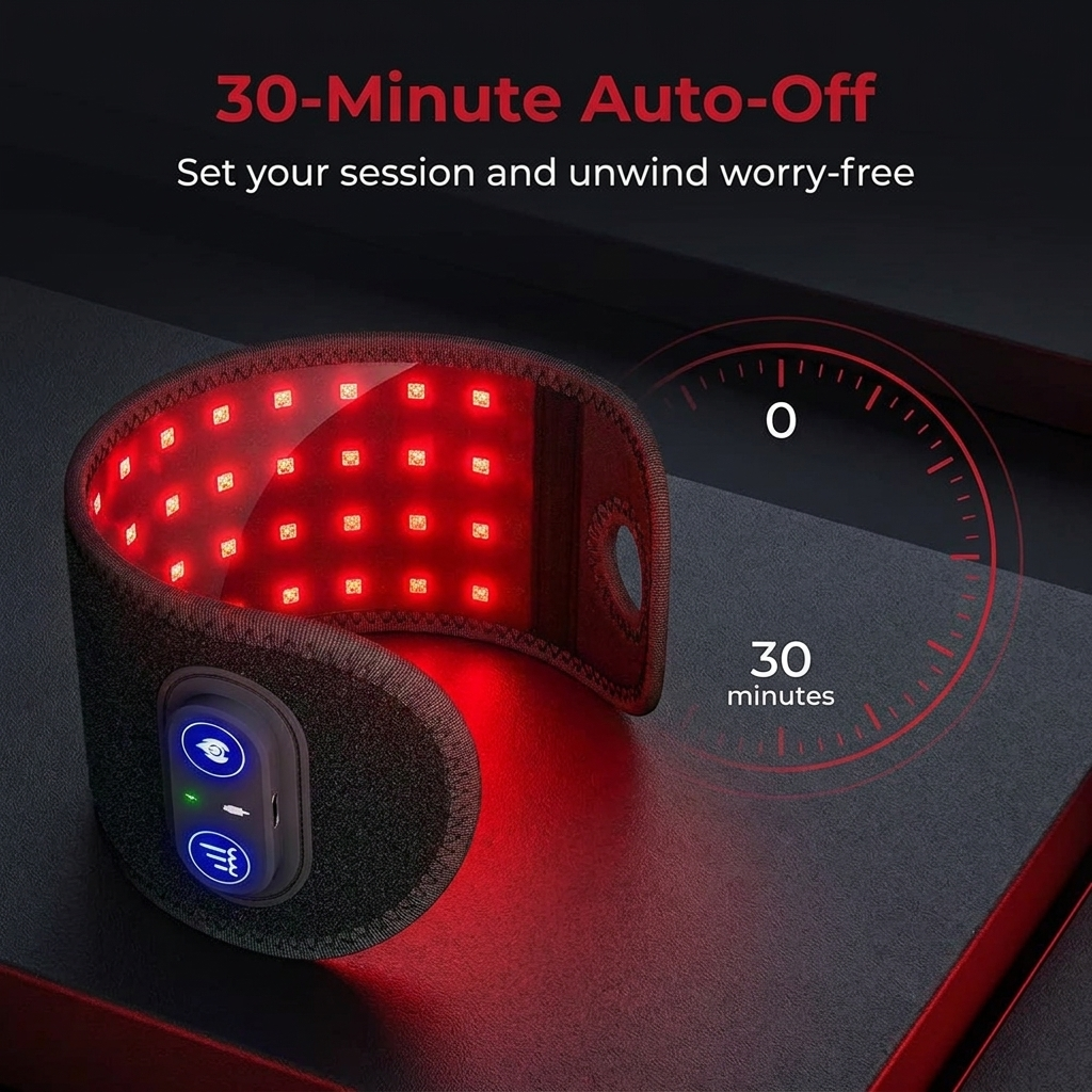 Rechargeable Red Light Therapy Wrist Wrap 48 LED Red and Infrared Light Hand Wrist Finger Joint Support Recovery Device Physiotherapy