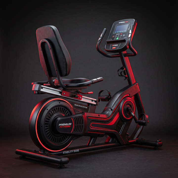 Recumbent Exercise Bike Magnetic Resistance Stationary Bike Bluetooth App LCD Display Heart Rate Monitor Home Gym Cardio Fitness Bike Low Impact