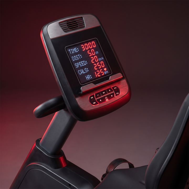 Recumbent Exercise Bike Magnetic Resistance Stationary Bike Bluetooth App LCD Display Heart Rate Monitor Home Gym Cardio Fitness Bike Low Impact