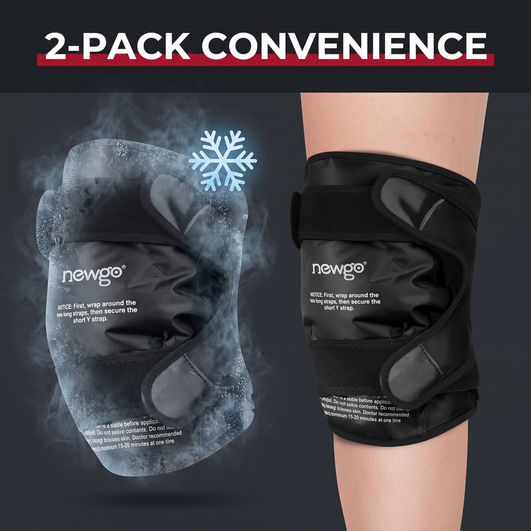 Reusable Knee Ice Pack Wrap 2 Pack Gel Cold Pack for Knee Injuries Post Surgery Recovery Full Coverage Cold Therapy Compression Wrap
