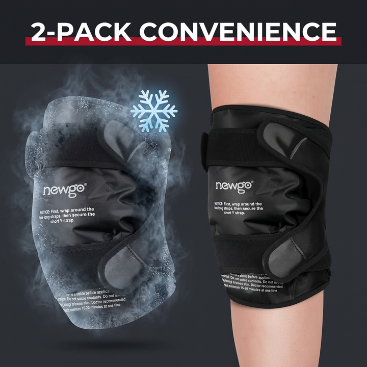 Reusable Knee Ice Pack Wrap 2 Pack Gel Cold Pack for Knee Injuries Post Surgery Recovery Full Coverage Cold Therapy Compression Wrap
