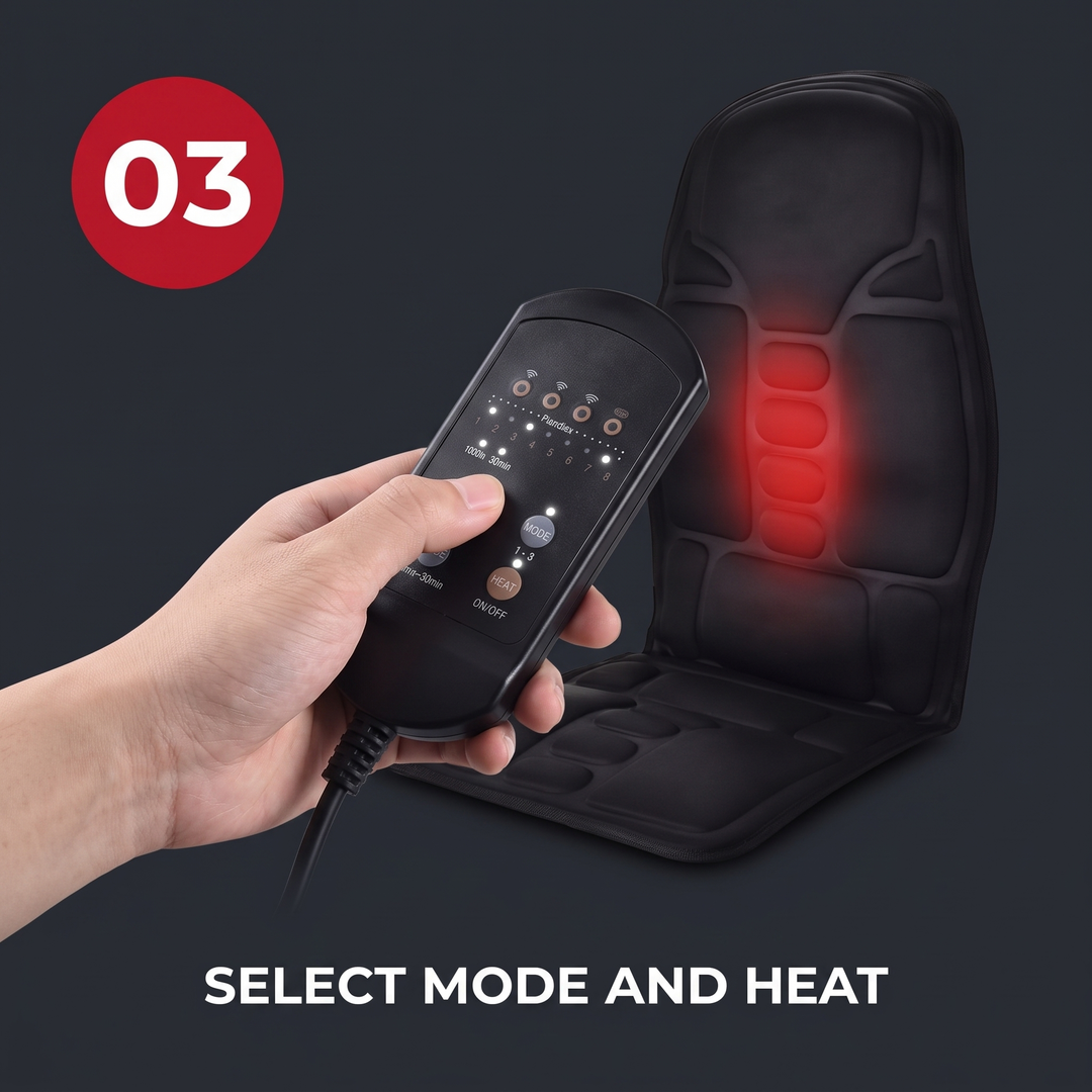 Shiatsu Massage Cushion Vibrating Infrared Heat Pad Neck Back Lumbar Full Body Massager Car Home Office Cervical Support Relief