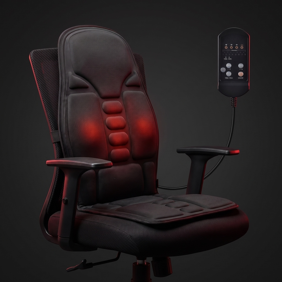 Shiatsu Massage Cushion Vibrating Infrared Heat Pad Neck Back Lumbar Full Body Massager Car Home Office Cervical Support Relief