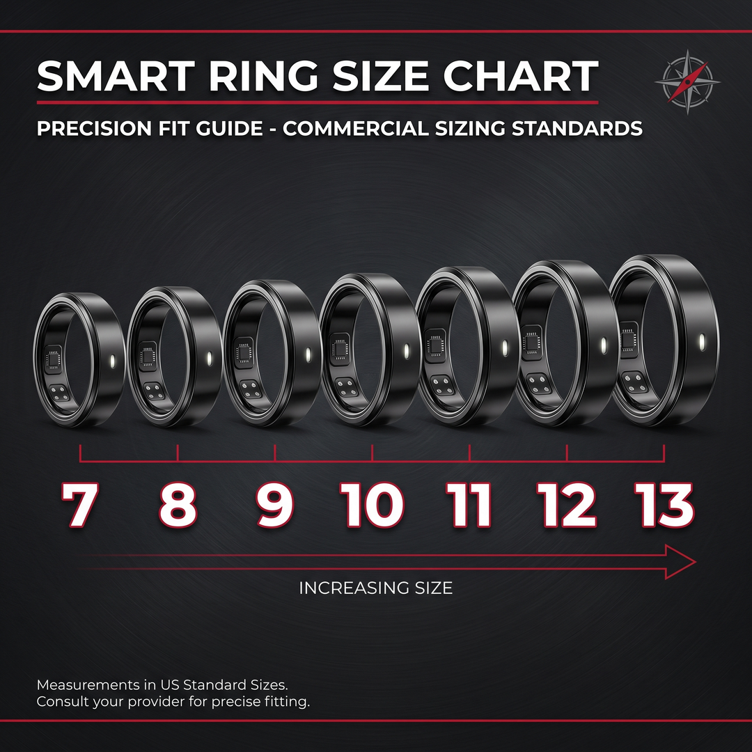 Smart Health Tracking Ring Heart Rate Blood Oxygen Skin Temperature Monitor 5ATM Waterproof Fitness Ring for Men Women Android iOS with Charging Case