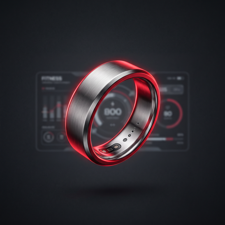 Smart Health Tracking Ring Heart Rate Blood Oxygen Skin Temperature Monitor 5ATM Waterproof Fitness Ring for Men Women Android iOS with Charging Case