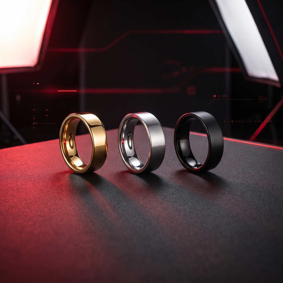Smart Health Tracking Ring Heart Rate Blood Oxygen Skin Temperature Monitor 5ATM Waterproof Fitness Ring for Men Women Android iOS with Charging Case