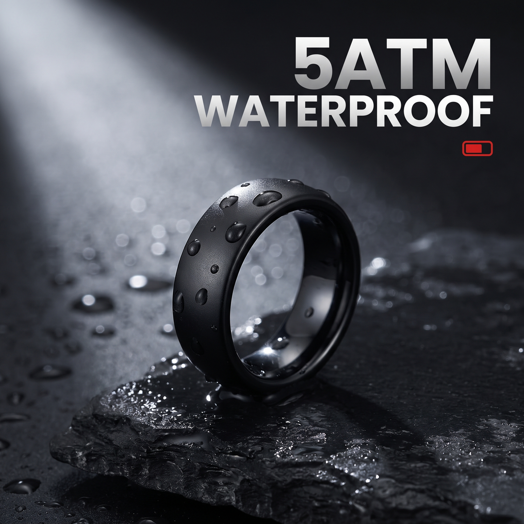 Smart Ring Health Monitor Fitness Tracker Ceramic Ring with Charging Case Heart Rate Sleep Tracker 5ATM Waterproof for Men Women Daily Wellness