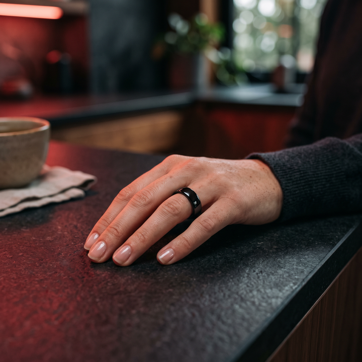 Smart Ring Health Monitor Fitness Tracker Ceramic Ring with Charging Case Heart Rate Sleep Tracker 5ATM Waterproof for Men Women Daily Wellness