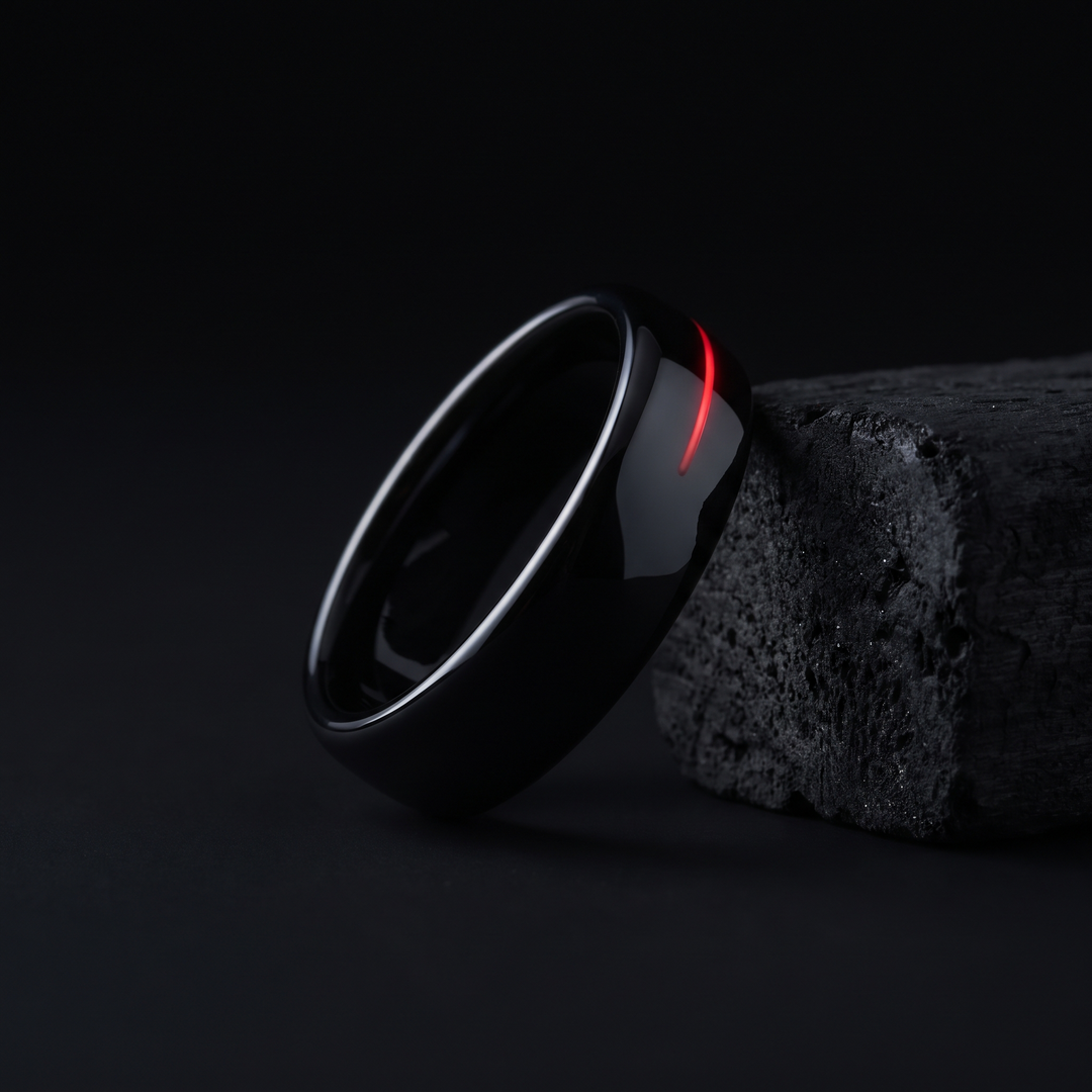 Smart Ring Health Monitor Fitness Tracker Ceramic Ring with Charging Case Heart Rate Sleep Tracker 5ATM Waterproof for Men Women Daily Wellness
