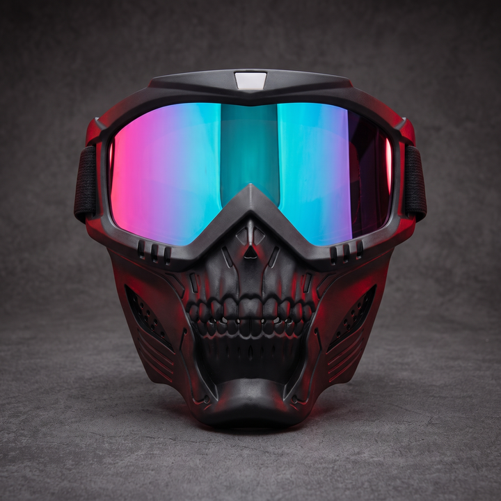 Tactical Goggles with Skull Face Mask Outdoor Riding Glasses Windproof UV Protection Off-Road Racing Cycling Eyewear Multi-Purpose