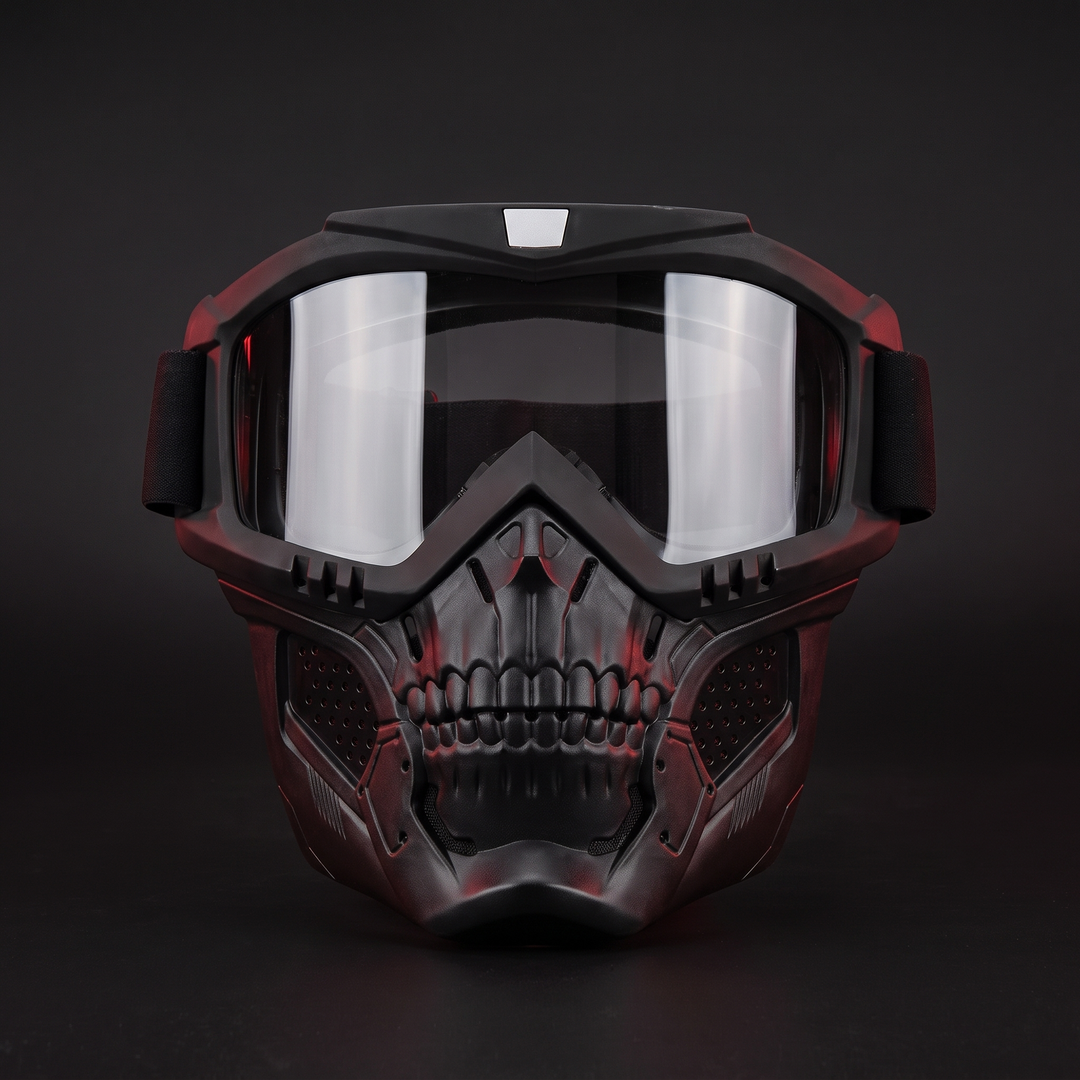 Tactical Goggles with Skull Face Mask Outdoor Riding Glasses Windproof UV Protection Off-Road Racing Cycling Eyewear Multi-Purpose