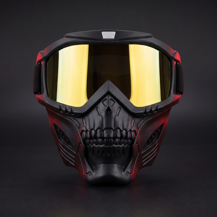 Tactical Goggles with Skull Face Mask Outdoor Riding Glasses Windproof UV Protection Off-Road Racing Cycling Eyewear Multi-Purpose