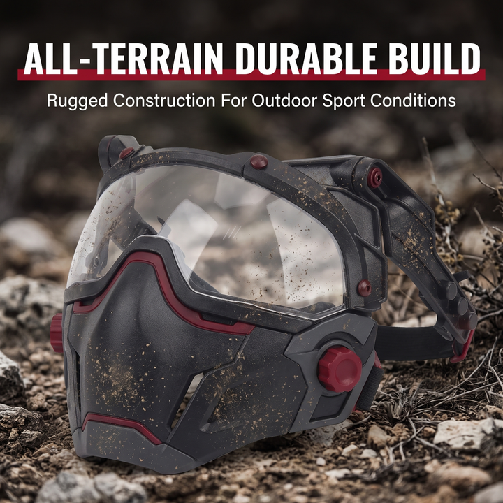 Tactical Half Face Mask with Flip Goggles Paintball Helmet Accessory for Hunting CS Shooting Airsoft Outdoor Sport Protective Gear